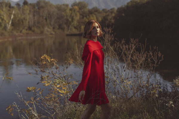 Red Long-Sleeve Short Dress - Image 3