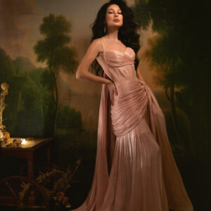ORA Blush Guardian Plissé Gown