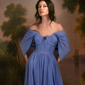 ORA Celestial Blue Gown with Detachable Veil